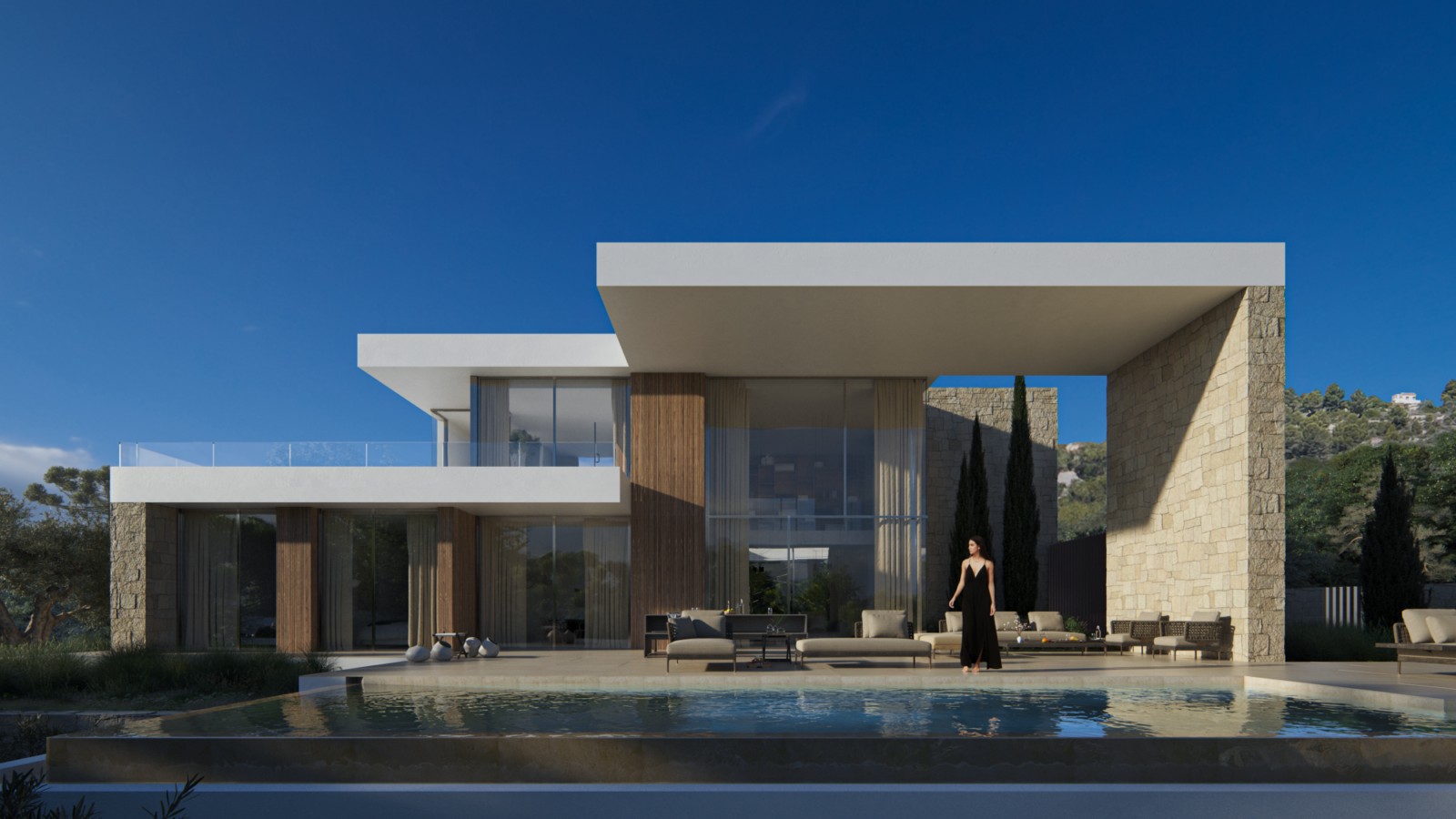 Luxe chalet met 4 slaapkamers en infinity zwembad in Benissa, La Fustera